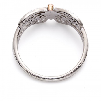 Silver & 9ct gold Clogau Butterfly Ring size P